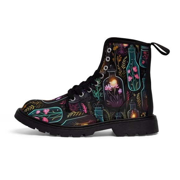 Dark Forest Women’s Canvas Boots | Mystical Design, Tincture, Potions | Witch - Picture 3 of 5